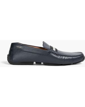 Bally Pearce Pebbled-Leather Driving Shoes - Blue