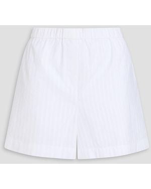 Theory Gestreifte shorts aus baumwollpopeline - Weiß