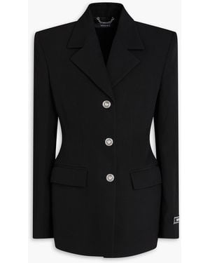 Versace Grain De Poure Wool Blazer - Black