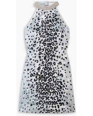 Miss Sohee Crystal And Sequin-embellished Lamé Mini Dress - White