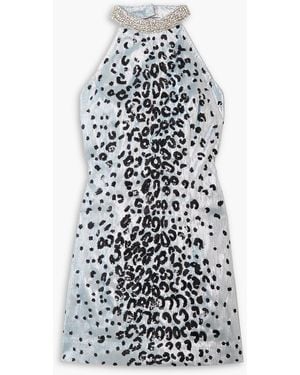 Miss Sohee Crystal And Sequin-embellished Lamé Mini Dress - White