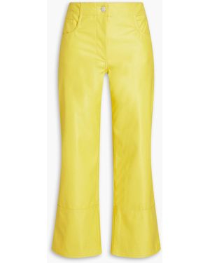 MSGM Fauz hose mit geradem bein aus leder - Gelb
