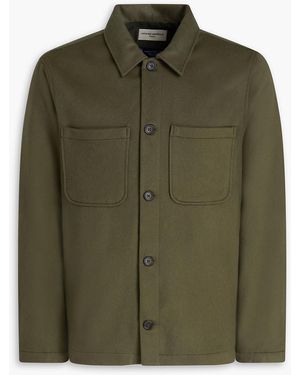 Officine Generale Harrison Wool And Cashmere-Blend Felt Overshirt - Green