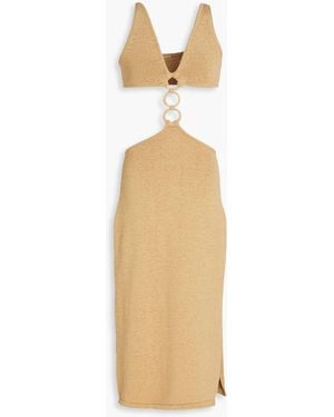 Cult Gaia Mert Cutout Cotton-blend Midi Dress - Natural