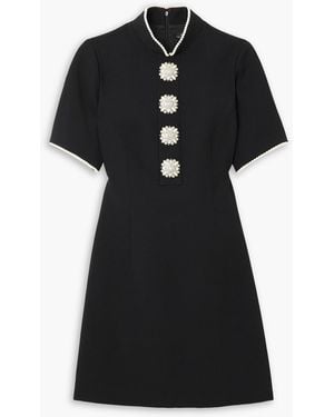 Andrew Gn Embellished Crepe Mini Dress - Black