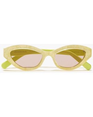 Zimmermann Oval-Frame Marbled Acetate Sunglasses - Yellow