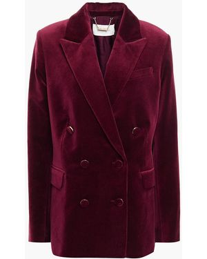 Zimmermann Double-breasted Cotton-velvet Blazer - Purple