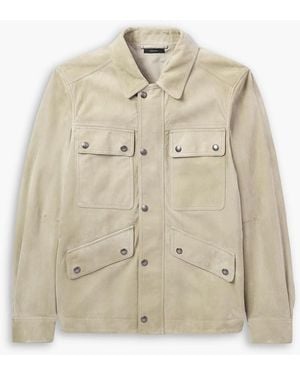 Tom Ford Suede Field Jacket - Natural