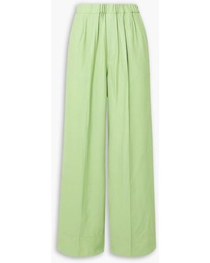 Gauchère Tori Twill Wide-Leg Pants - Green