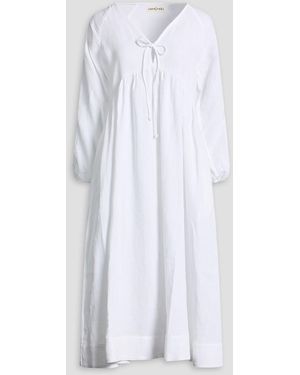 Casa Raki Elda Linen Midi Dress - White