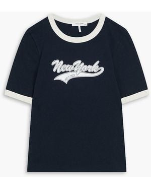 Rag & Bone Mica Printed Cotton-Jersey T-Shirt - Blue