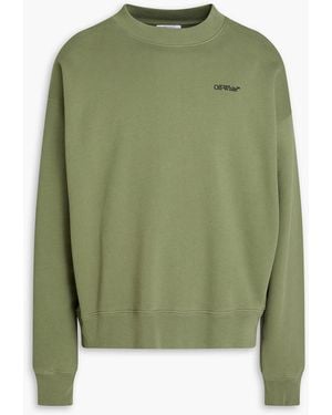 Off-White c/o Virgil Abloh Printed French Cotton-Terry Sweatshirt - Green