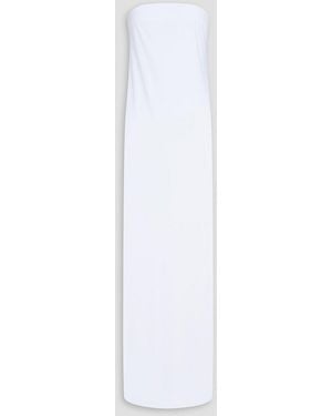 Norma Kamali Strapless Stretch-Jersey Gown - White
