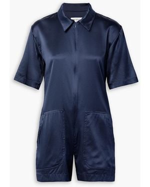Rivet Utility Runaround playsuit aus satin aus einer seidenmischung - Blau