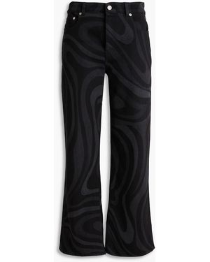 PUCCI Printed High-rise Straight-leg Jeans - Black