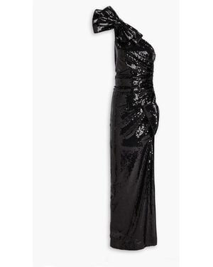 Nina Ricci Robe aus tüll mit pailletten, schleife und asymmetrischer schulterpartie - Schwarz