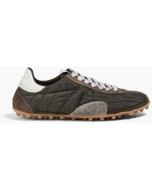 Maison Margiela Sprinters Quilted Shell, Leather And Suede Trainers - Black