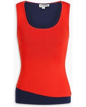 STAUD Hermosa Laye Stretch-knit Tank - Red