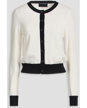 Nili Lotan Meadon Two-tone Cashmere Cardigan - White