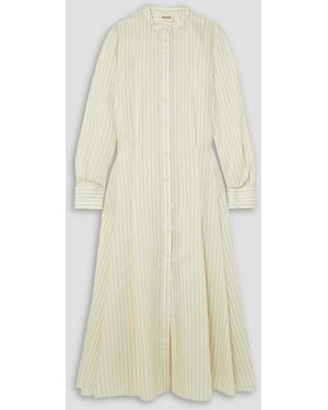 【送料&関税込】Khaite Cream Linen Blend Iffy Shirt Dress Khaite Cream Linen Blend Iffy Shirt Dress at Lozuri – LOZURI®