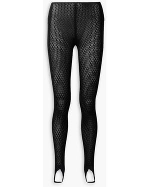 Khaite Nepala Crochet-knit Stirrup leggings - Black