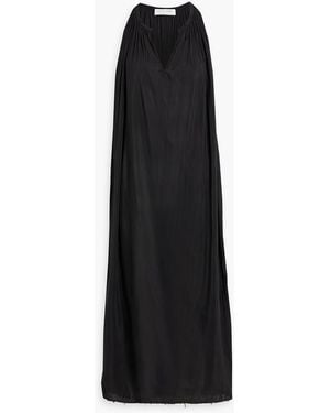Solid & Striped Gathered Voile Midi Dress - Black