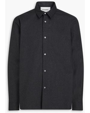 FRAME Brushed Flannel Shirt - Black