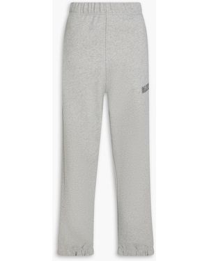 Ganni Embroidered Cotton-Blend Fleece Track Trousers - White