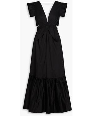 FARM Rio Cutout Cotton-poplin Midi Dress - Black