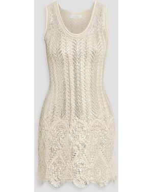 Rabanne Crocheted Cotton-Blend Mini Dress - Natural