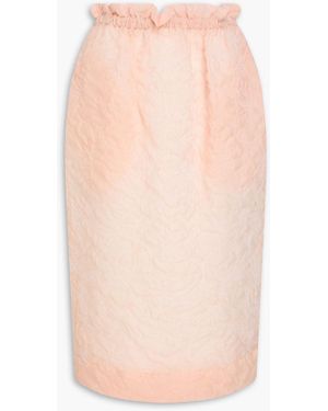Simone Rocha Ruffled Cloqué Midi Skirt - Pink