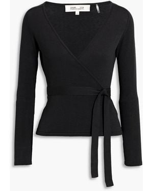 DIANE VON FURSTENBERG 黒 ラップカーディガン 長袖 DIANE VON FURSTENBERG 黒 ラップカーディガン 長袖 DIANE VON