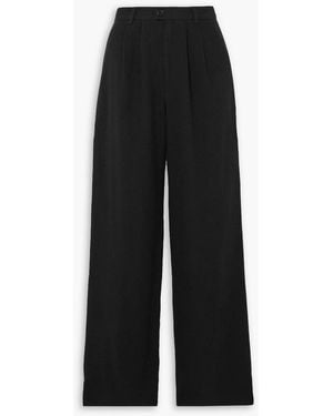 Reformation Montauk hose mit weitem bein aus webstoff - Schwarz