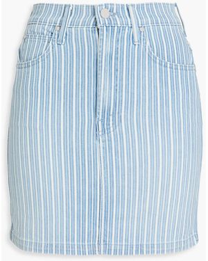 Mother Striped Denim Mini Skirt - Blue