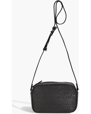 Brunello Cucinelli Bead-Embellished Leather Shoulder Bag - Black