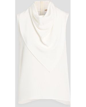 Adam Lippes Bandera Draped Silk-Crepe Top - White