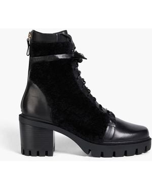 Alexandre Birman Combat boots "clarita" aus shearling mit schleife - Schwarz