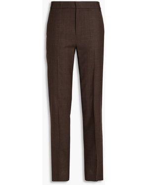 Tibi Prince Of Wales Checked Wool Slim-leg Pants - Brown