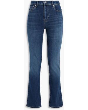 FRAME Le High Straight Faded High-Rise Straight-Leg Jeans - Blue