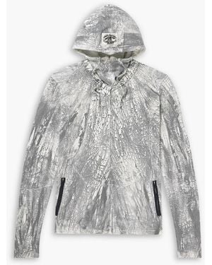 Acne Studios Appliquéd Printed Cotton-Jersey Zip-Up Hoodie - Gray