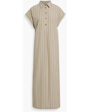 Matteau Striped Cotton And Linen-Blend Maxi Shirt Dress - Natural