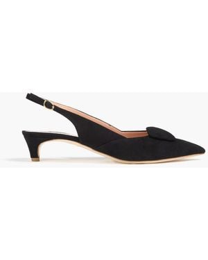 Rupert Sanderson Misty Embellished Leather Slingback Court Shoes - Black