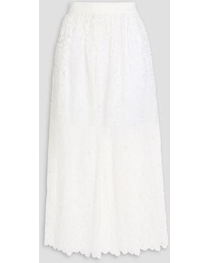 Maje Guipure Lace Maxi Skirt - White