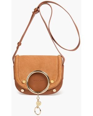 See By Chloé Hana Suede And Pebbled-leather Cross-body Bag - White