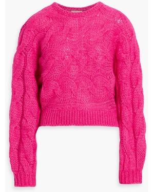 FARM Rio Cable-Knit Sweater - Pink