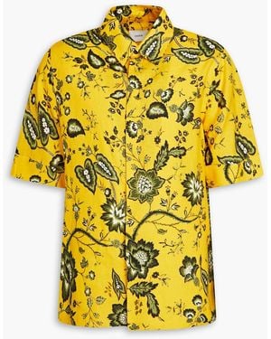 Erdem Felipe Floral-print Linen Shirt - Yellow