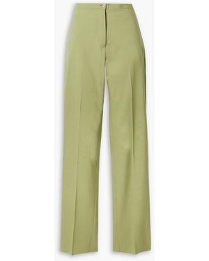 Giuliva Heritage The Janice Wool-Twill Straight-Leg Pants - Green