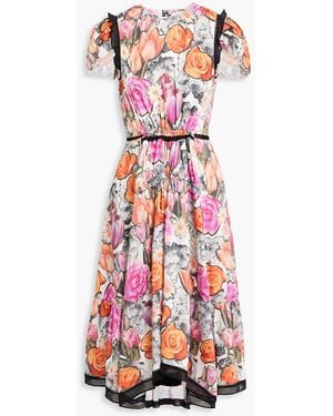 3.1 Phillip Lim Floral-Print Twill Midi Dress - White