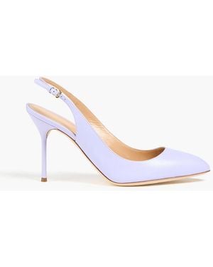 Sergio Rossi Leather Slingback Court Shoes - Purple