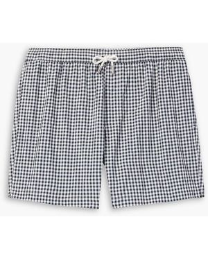 MR P. Badeshorts aus seersucker mit gingham-karo - Blau